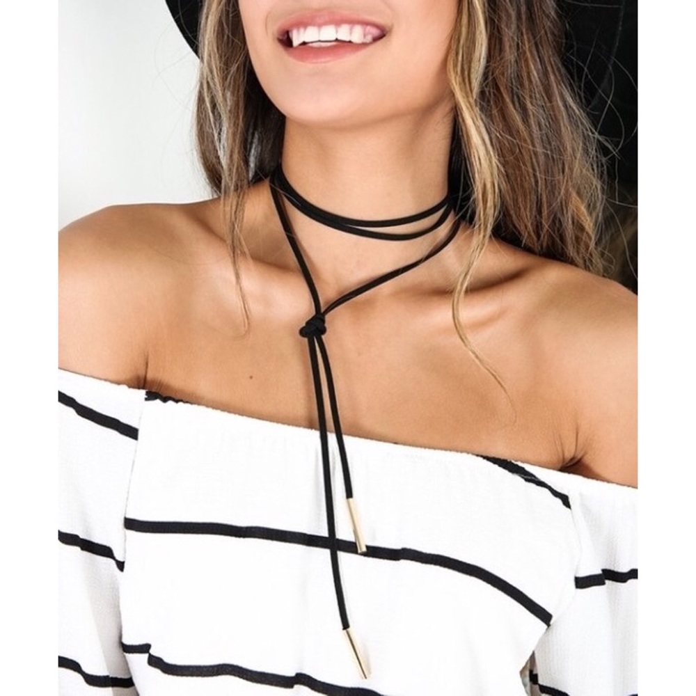 3/$15 Black Vegan Suede Choker